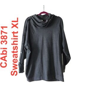 3871 Cabi Gray Cowl Neck Button Sleeve Pullover Tunic Top Womens XL Extra Large